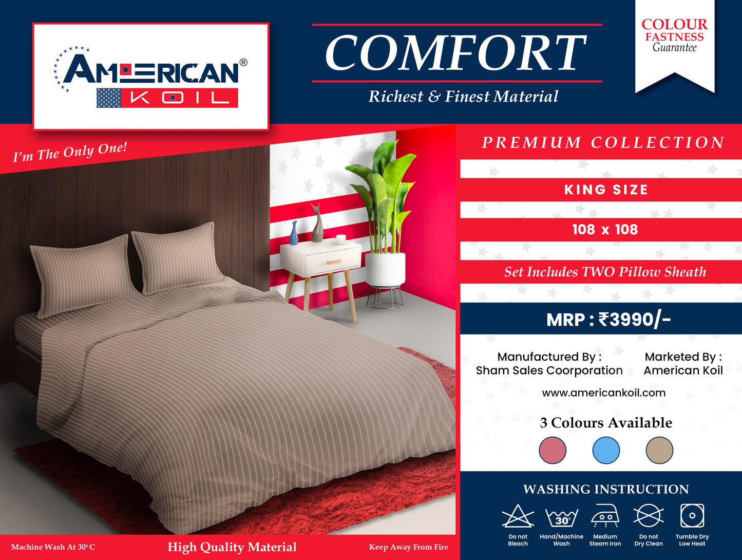 1 Pcs Red Comforter 108 x 108