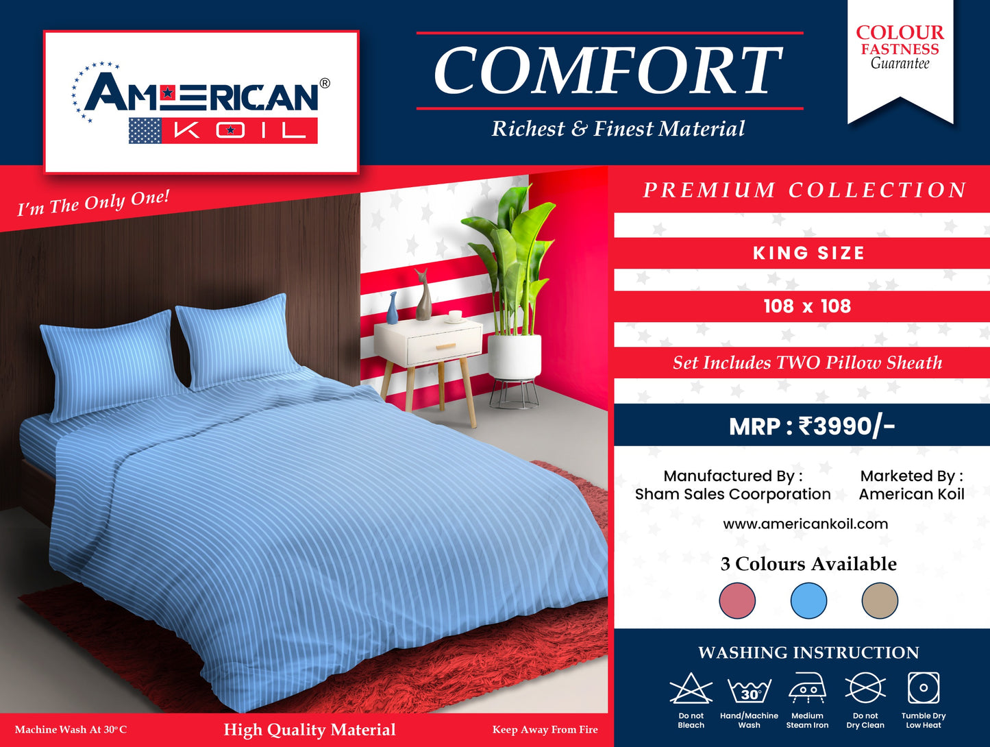 1 Pcs Red Comforter 108 x 108