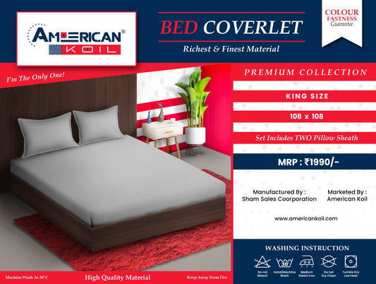 1 Pcs Silver Bed Coverlet 108 x 108